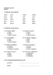 English Worksheet: plurals
