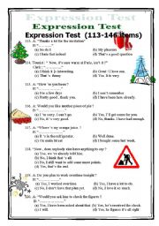 Expression Test  5pages. Which is the best response for each situation. Lets practise!!! Hope you like it ^^  USEFUL EXPRESSIONS