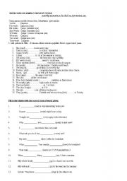 English Worksheet: simple present tense