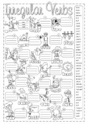 English Worksheet: Irregular Verbs Pictionary 4