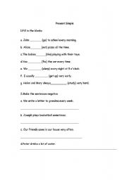 English worksheet: Present Simple