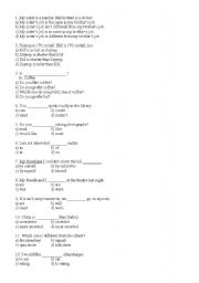 English Worksheet: grammar review