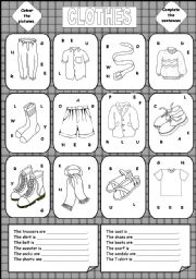 English Worksheet: CLOTHES