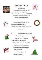 English Worksheet: JINGLE BELL ROCK - PERFORMED BY BILLY GILMAN