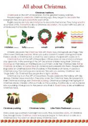 English Worksheet: All about Christmas
