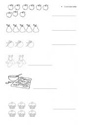 English Worksheet: Count and write
