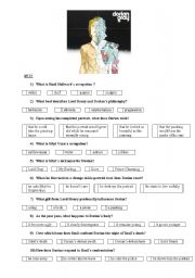 English Worksheet: Dorian Gray Quiz