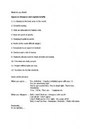 English Worksheet: Expressing opinion