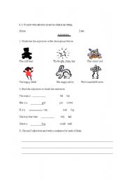 English worksheet: adjectives