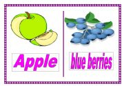 English Worksheet: fruits flash cards