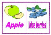 English worksheet: fruits flash cards