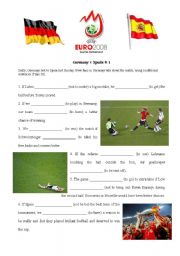 English Worksheet: Football Euro 2008 Final  GER-ESP (Conditional III exercise)