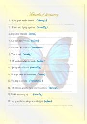 English Worksheet: ADVERBS OF FREQUENCY  ....