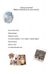 English worksheet: make a school brochure