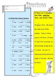 English worksheet: Language Structures: worksheet 