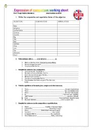 EXPRESSION OF COMPARISON WORKING SHEET