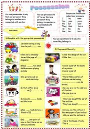 English Worksheet: possession