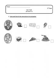 English worksheet: Food Part 4