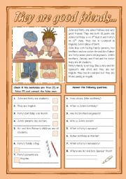 English Worksheet: THEY ARE GOOD FRIENDS