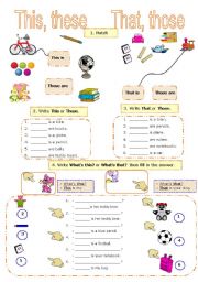 English Worksheet: THIS, THAT, THESE, THOSE 