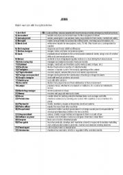 English Worksheet: Jobs - descriptions