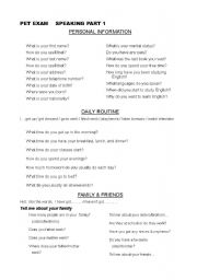 English Worksheet: Pet speaking exam part 1