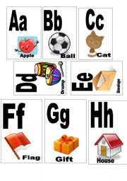 English worksheet: ABCS CARDS 1st PART