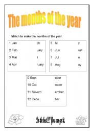 English worksheet: The months of the year