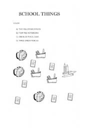 English Worksheet: SCHOOL THINGS