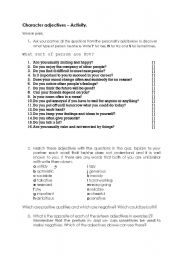 English worksheet: Adjectives - Activity 