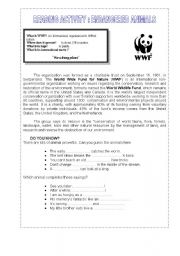 English Worksheet: Endangered animals