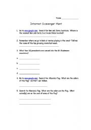 English Worksheet: Scavenger Hunt #5