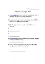 English Worksheet: Scavenger Hunt #5