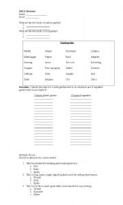 English Worksheet: Food Gardening tools