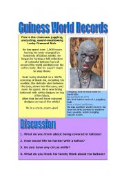 English Worksheet: Guiness World Records