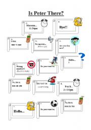 English Worksheet: Is Peter There?