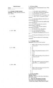 English Worksheet: Division together with multiplication and averaging numbers