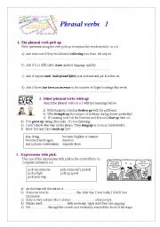 English Worksheet: phrasal verbs 1