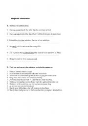 English worksheet: Emphatic structure