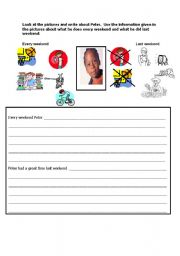 English worksheet: write about peter