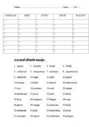 English worksheet: animal