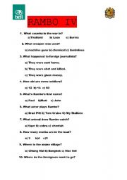 English Worksheet: Rambo IV