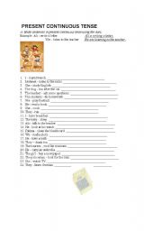 English worksheet: All about THE PRESENT CONTINUOUS