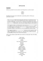 English worksheet: Difficulties class discussion