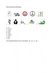 English worksheet: Forming Adjectives from Nouns