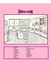 English Worksheet: Living room.