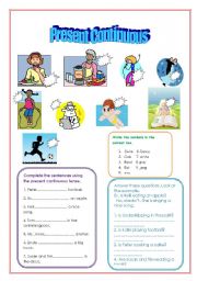 English Worksheet: Present Continuous