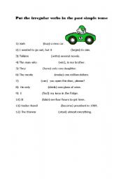 English Worksheet: Past simple irregular verbs elementary