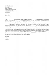 English worksheet: business letter