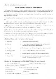 English worksheet: TEXT ABOUT ASTRONAUTS